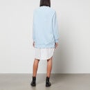 KARL LAGERFELD Women's Broderie Anglaise Sweat Dress - Blue/White - M