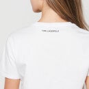 KARL LAGERFELD Women's Karl Profile Boucle T-Shirt - White - XS