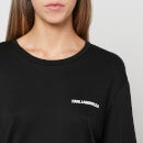 KARL LAGERFELD Women's Unisex Logo Short & T-Shirt Pj Set - Black - S