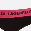 KARL LAGERFELD Women's Logo Briefs - Black/Pink
