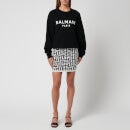 Balmain Women's Printed Balmain Sweatshirt - Blanc/Noir