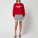 Balmain Women's Printed Balmain Sweatshirt - Rouge/Blanc