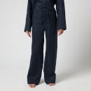 Sleeper Women's Unisex Linen Pajama Set with Pants - Navy - XS/M