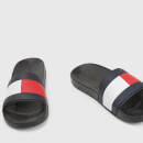 Tommy Hilfiger Men's Rubber Th Flag Pool Slide Sandals - Black