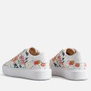 Ted Baker Lonnia Floral-Print Leather Flatform Trainers - UK 3