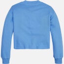 Tommy Hilfiger Girls Bold Varsity Cropped Crew Sweatshirt - Blue Crush - 6 Years