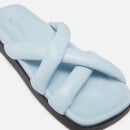 ALOHAS Women's Slip On Cross Leather Sandals - Baby Blue - UK 4