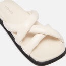 ALOHAS Women's Slip On Cross Leather Sandals - Ivory - UK 3.5