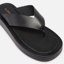ALOHAS Women's Overcast Leather Toe Post Sandals - Black - UK 4