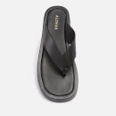 ALOHAS Women's Overcast Leather Toe Post Sandals - Black - UK 8