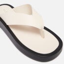 ALOHAS Women's Overcast Leather Toe Post Sandals - Ivory - UK 3.5