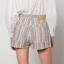 See By Chloé Women's Organic Fancy Striped Denim Shorts - Multicolor - EU 34/UK 6