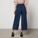 See By Chloe Women's Broderie Anglaise On Organic Cotton Trousers - Multicolor Blue 1 - - EU 34/UK 6