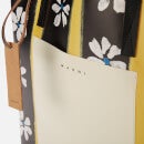 Marni Women's Flower Print Shopping Tote Bag - Black/Silk White