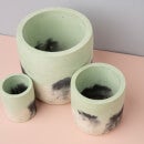 Smith & Goat Concrete Cylinder Pot - Mint, Charcoal & White - Large