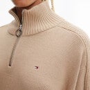 Tommy Hilfiger Women's Zip-Up High Sweater - Beige - XS
