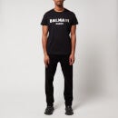 Balmain Men's Foil Logo T-Shirt - Black/Silver