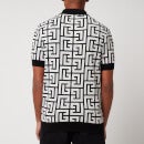 Balmain Men's Maxi Monogram Polo Shirt - Black/White - S
