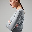 Long Sleeve Voyager Tech T-Shirt für Damen - Grau/Hellgrau