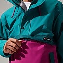 Unisex Ski Smock 86 Shell Half Zip - Turquoise / Pink