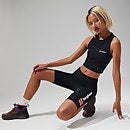 Women's Red Point Cropped Tank - Black