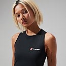Women's Red Point Cropped Tank - Black