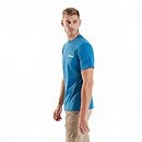 Men's Organic Front & Back Logo T-Shirt - Blue