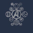 Avengers Distressed Metal Icon Hoodie - Navy