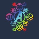 Avengers Rainbow Icon Hoodie - Navy