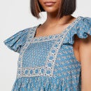 Sea New York Women's Fernanda Tile Print Flutter Sleeve Dress - Blue - XS