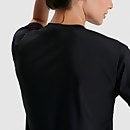 Haut de maillot Femme de protection solaire Printed à manches courtes noir