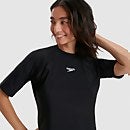 Camiseta de manga corta con protección solar para mujer, Negro