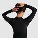 Women's Long Sleeved Zip Sun Protection Top Black