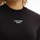 Calvin Klein Jeans Women's Stacked Logo T-shirt Dress - Ck Black - XS