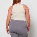 Calvin Klein Jeans Women's Plus Two Tone Monogram Tank Top - Eggshell - 3XL