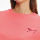 Tommy Jeans Women's Tjw Crop Tommy Signature Crew Sweatshirt - Garden Rose - S