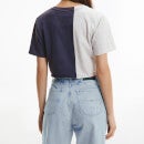 Tommy Jeans Women's Tjw Crop College Splicing T-Shirt - Twilight Navy/Multi