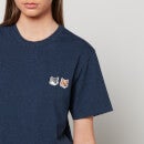 Maison Kitsuné Women's Double Fox Head Patch Classic T-Shirt - Navy Melange