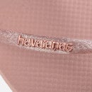 Havaianas Women's Slim Logo Metallic Flip Flops - Crocus Rose/Apricot Red - UK 5