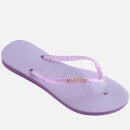 Havaianas Women's Slim Glitter Flourish Flip Flops - Purple - UK 3/4