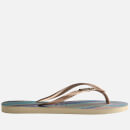 Havaianas Women's Slim Iridescent Flip Flops - Sand Grey - UK 3/4