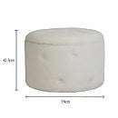 Betty Boucle Button Ottoman Cream Homebase