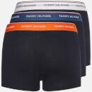 Tommy Hilfiger Men's 3-Pack Contrast Waistband Trunks - Petrol Blue/Cypress Orange/White - M