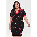 Plus Size Cherry Print Sweater Dress - 18