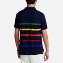 Polo Ralph Lauren Men's Custom Slim Fit Striped Mesh Polo Shirt - Newport Navy Multi