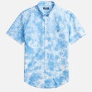 Polo Ralph Lauren Men's Garment Dyed Short Sleeve Shirt - Harbor Island Blue Bleach Out - S