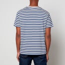 Polo Ralph Lauren Men's Custom Slim Fit Jersey Striped T-Shirt - Light Navy/White