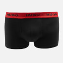 HUGO Bodywear Men's Contrast Waistband 3-Pack Trunks - Black