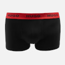 HUGO Bodywear Men's Contrast Waistband 3-Pack Trunks - Black - S