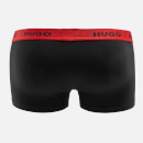 HUGO Bodywear Men's Contrast Waistband 3-Pack Trunks - Black